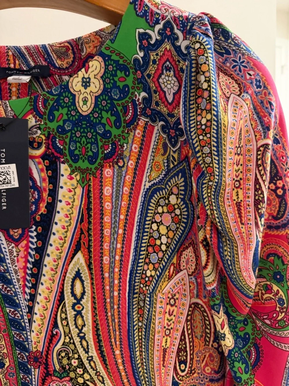 Tommy Hilfiger Multi-Color Paisley Midi Shift Dress Multicolor NWT - Picture 4 of 5